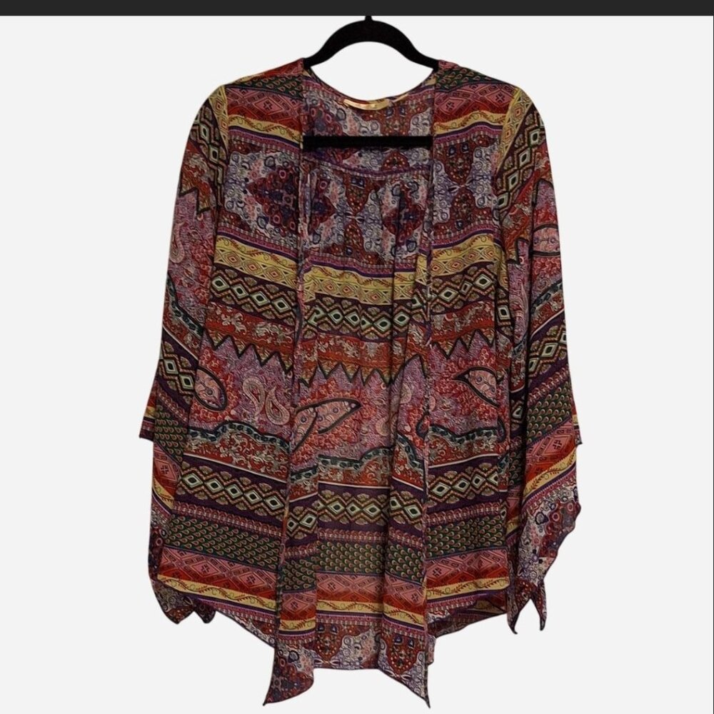 Women’s multi-color, multi-prints XL  kimono by New Glory.